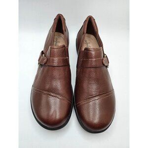 Women's‎ Clarks Cheyn Fame Loafer Size 8 Brown Leather Slip On Flat Shoe